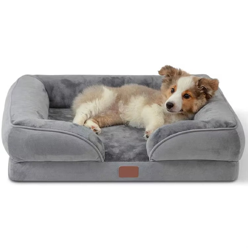 Camas De Luxo Para Cães, Impermeáveis, Com Base Antiderrapante, Sofá-Cama Para Cães, Cama Ortopédica Grande Com Espuma De Memória Egg Crate