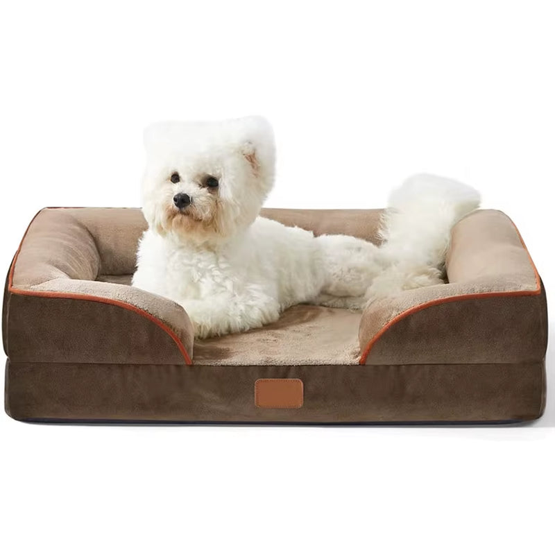 Camas De Luxo Para Cães, Impermeáveis, Com Base Antiderrapante, Sofá-Cama Para Cães, Cama Ortopédica Grande Com Espuma De Memória Egg Crate
