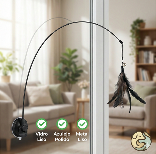 Liberte a Alegria de Quem Você Ama: Playground Vertical de 85cm com Penas e Guizo – Conforto e Diversão para o Coração da Casa!